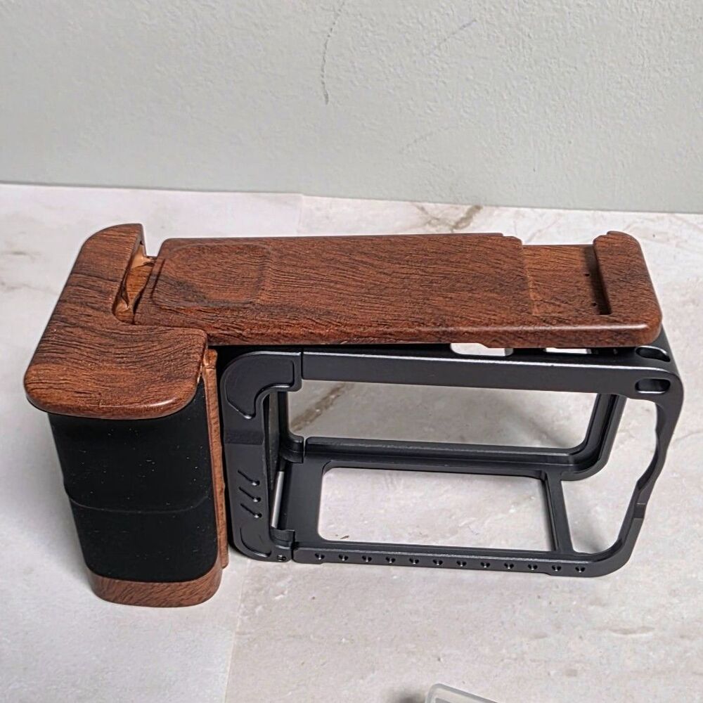 Wood Aluminum Camera Cage Grip For DJI Osmo Action 6